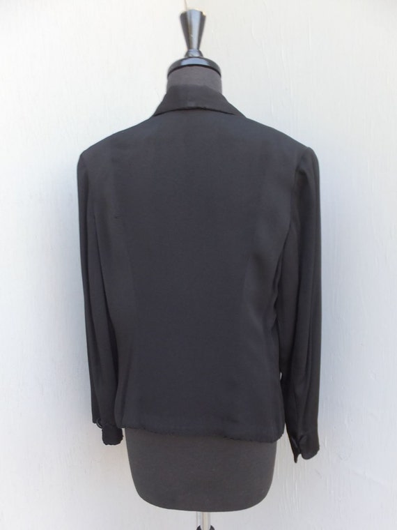 Vintage 1940s Black Jacket by Marion S. Pankey of… - image 3