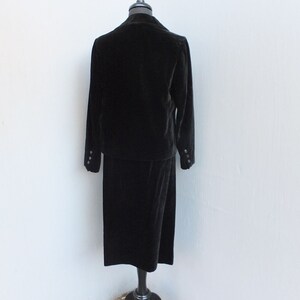 Vintage Suit, Ladies Two Piece Black Velvet Suit, Hand or Custom Made Business Suit, Maria Pinazrrone image 3