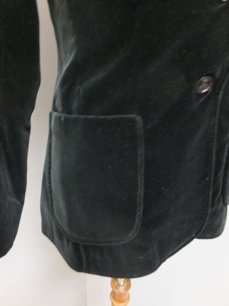 1970s LARRY LEVINE New York Black Velour Jacket Fully Lined