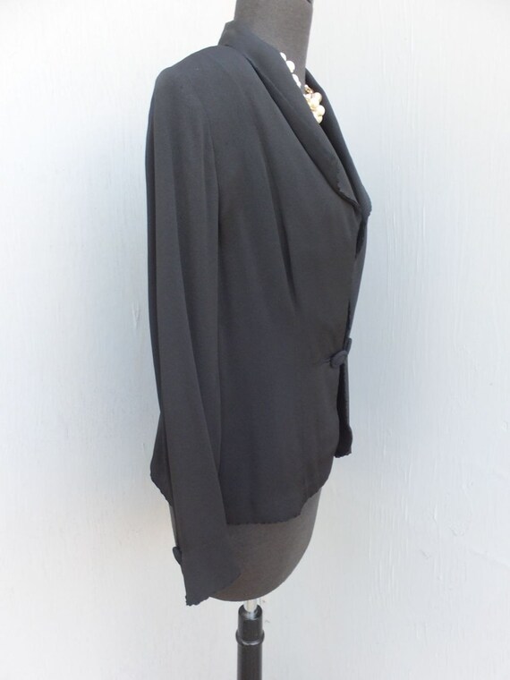 Vintage 1940s Black Jacket by Marion S. Pankey of… - image 2