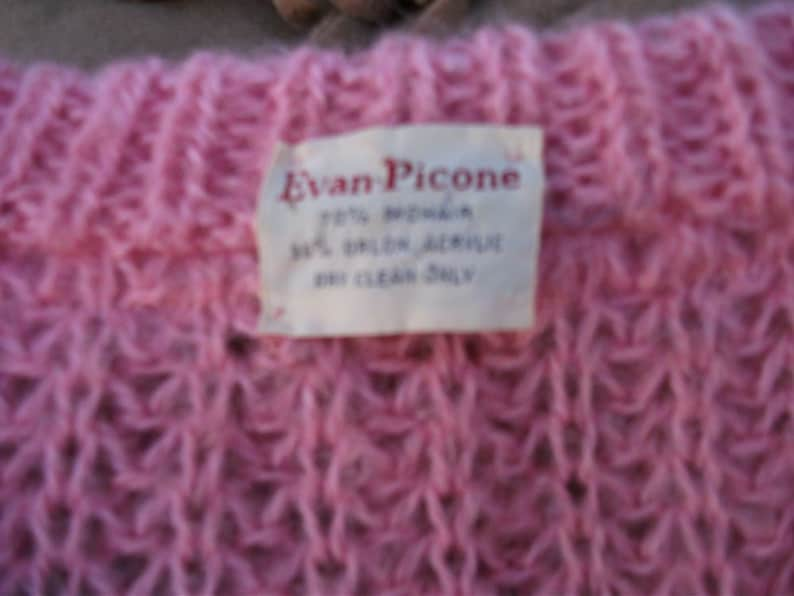 Vintage Sweater, RARE 1950s/60s Evan Picone Mohair Sweater, Pullover, Pink Mohair Sweater, Medium/Large image 5