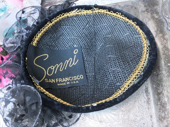Vintage Hat, SONNI San Francisco, Fascinator or Mini Hat  display picture 2