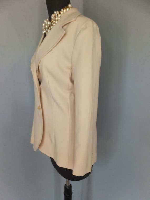 Vintage 70s Jacket, Creamy White or Ivory, Polyes… - image 2