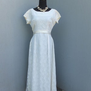 Vintage Emma Domb White Lace Wedding or Bridesmaid Dress / Prom/Party Dress