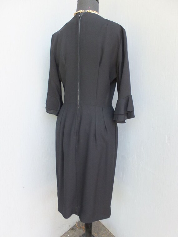 Vintage 1950s/60s Dress, Black Wiggle Dress, Litt… - image 4