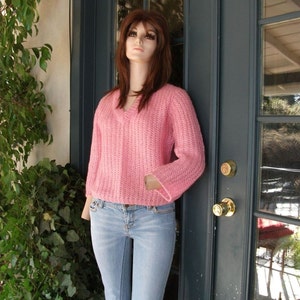 Vintage Sweater, RARE 1950s/60s Evan Picone Mohair Sweater, Pullover, Pink Mohair Sweater, Medium/Large image 2