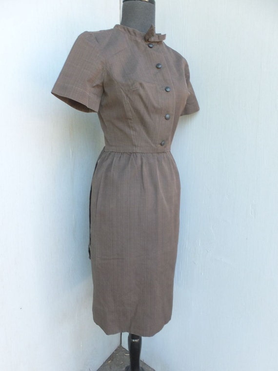 Vintage 1950s LANZ ORIGINAL Wiggle Dress / Brown … - image 3