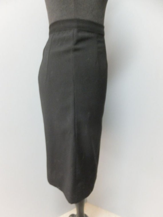 1950s Vintage Skirt, Youthcraft, Sexy Black Wool … - image 7