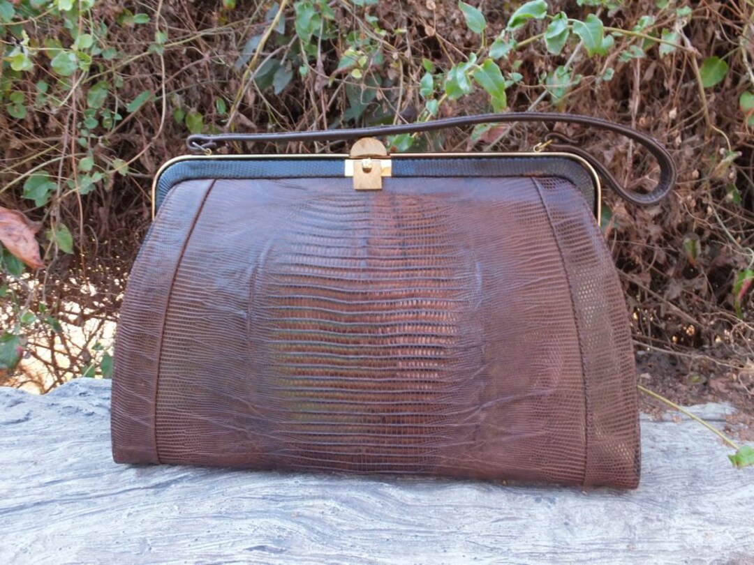 1950s/60s Lizard Handbag / Ex Large Handbag / Reptile Purse - Etsy