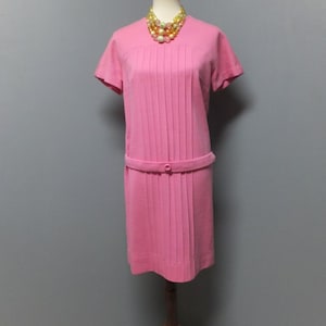 Vintage 1970s Day Dress by Kay Windsor The Look you Love, Pink Dress, Shift Style, size Large