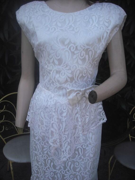 Vintage 80s Lace Dress, Pretty Pink Lace Dress, by ZUM ZUM SIZE 10
