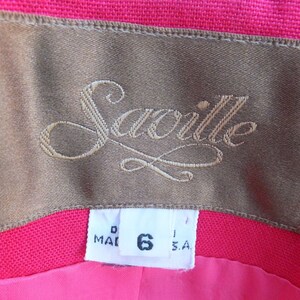 Vintage 1980s Jacket, Saville, Hot Pink Jacket, Linen and Rayon, Career Jacket, size 6 image 5