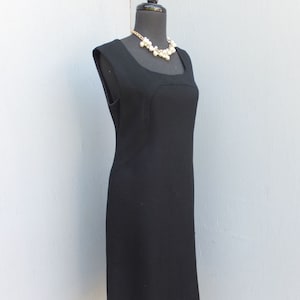 Vintage 1960s sleeveless Dress, Stiletto Inc., Inky Black Dress, Little Black Dress, Cocktail or Dinner Dress, Medium