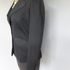 Vintage Jacket, 1970s Frank Lee of California, Black Jacket, Polyester, Sportswear/Suit Jacket, Medium or 9/10 image 3