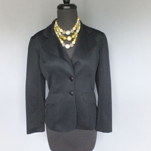 Vintage Jacket, 1970s Frank Lee of California, Black Jacket, Polyester, Sportswear/Suit Jacket, Medium or 9/10 image 1