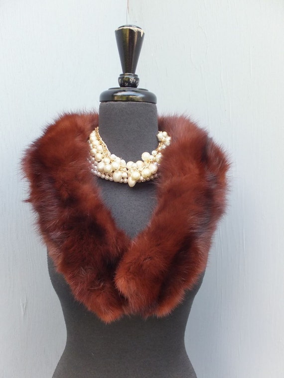 Vintage Mink Fur Collar, 4 inches by 36 inches an… - image 1