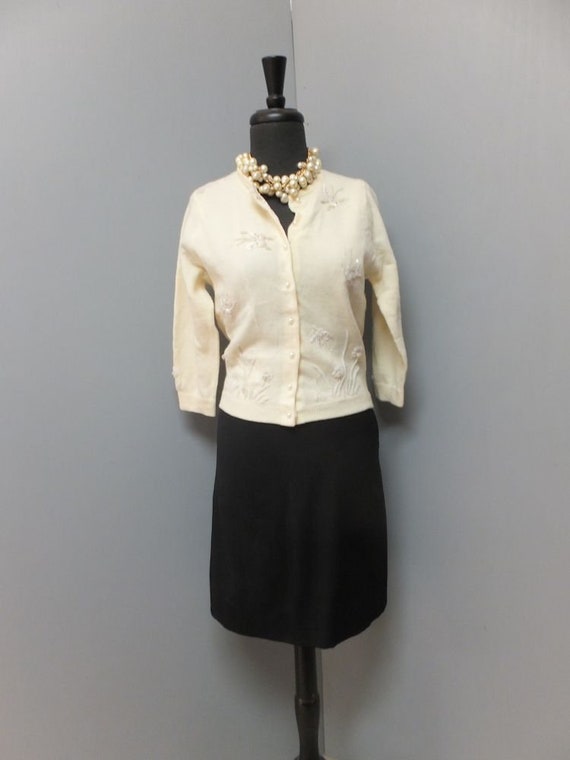 1950s Vintage Skirt, Youthcraft, Sexy Black Wool … - image 4