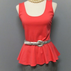 Vintage 90er Jahre Style Spandex Tank Top, U-Ausschnitt Ärmellos Sommermode, Medium