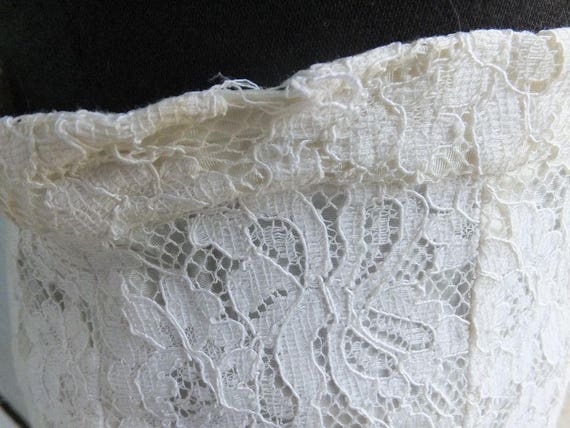 Vintage 1960s Lace Skirt, White Lace Pencil Skirt… - image 7