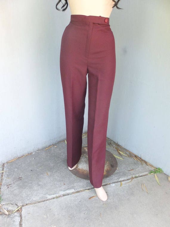 1970s Pants, College Town, NOS, Never Worn Burgun… - image 2