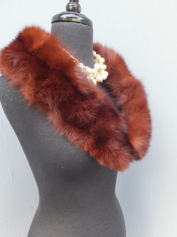 Vintage Mink Fur Collar, 4 inches by 36 inches an… - image 2