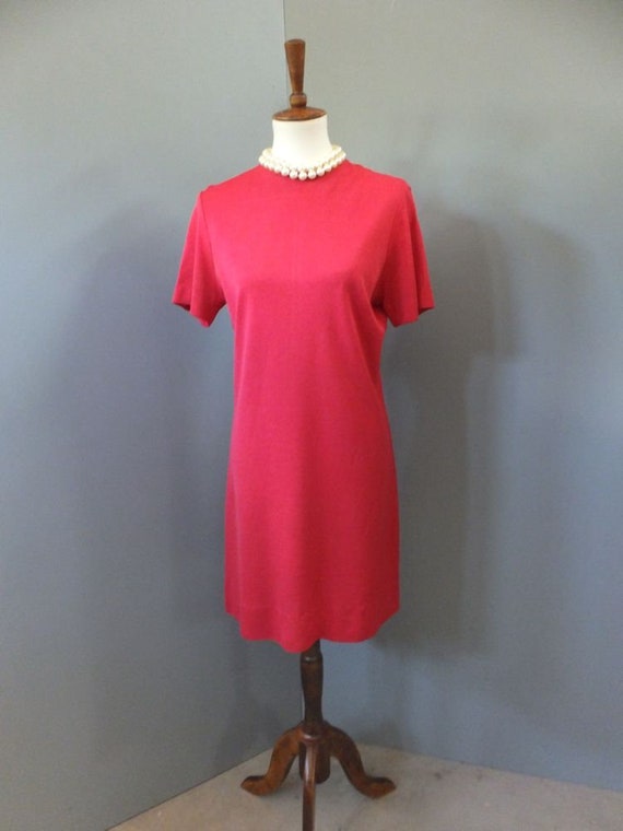 Vintage Dress, 1970s James Kenrob by Dalton, Red … - image 1