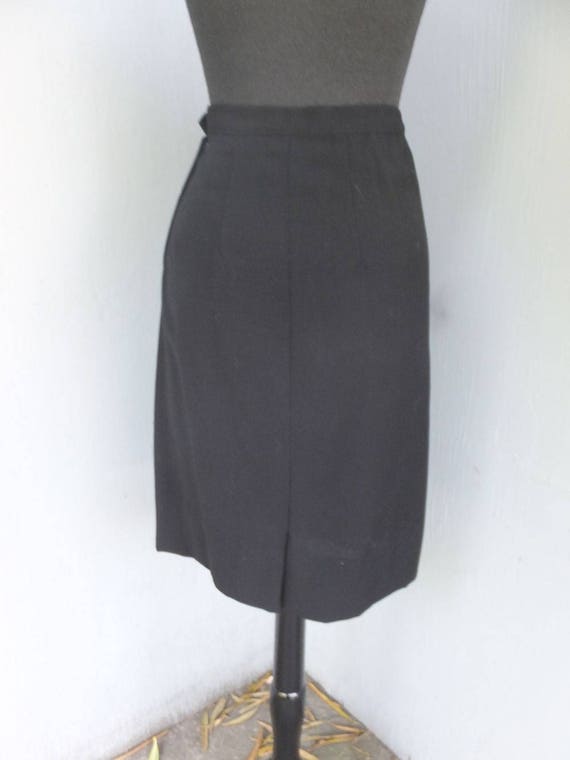 1950s Vintage Skirt, Youthcraft, Sexy Black Wool … - image 2