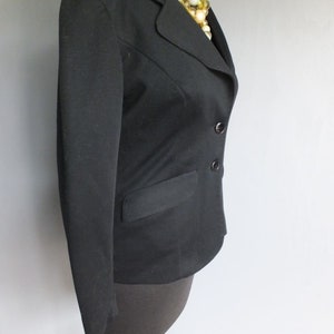 Vintage Jacket, 1970s Frank Lee of California, Black Jacket, Polyester, Sportswear/Suit Jacket, Medium or 9/10 image 2