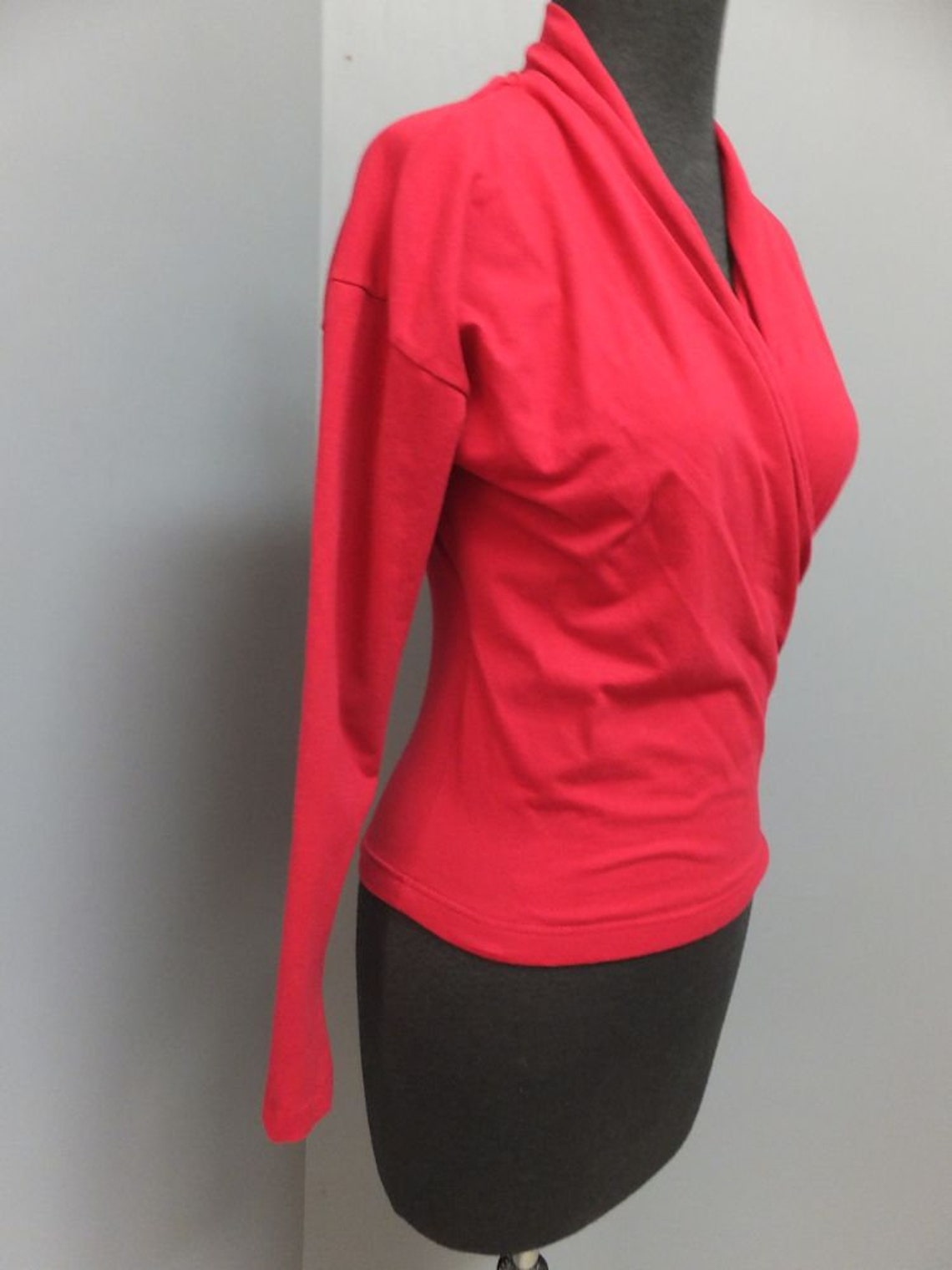 hot pink wrap blouse