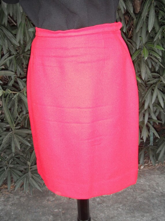 Vintage 60s Pencil Skirt, Red Wool Pendleton Skir… - image 8