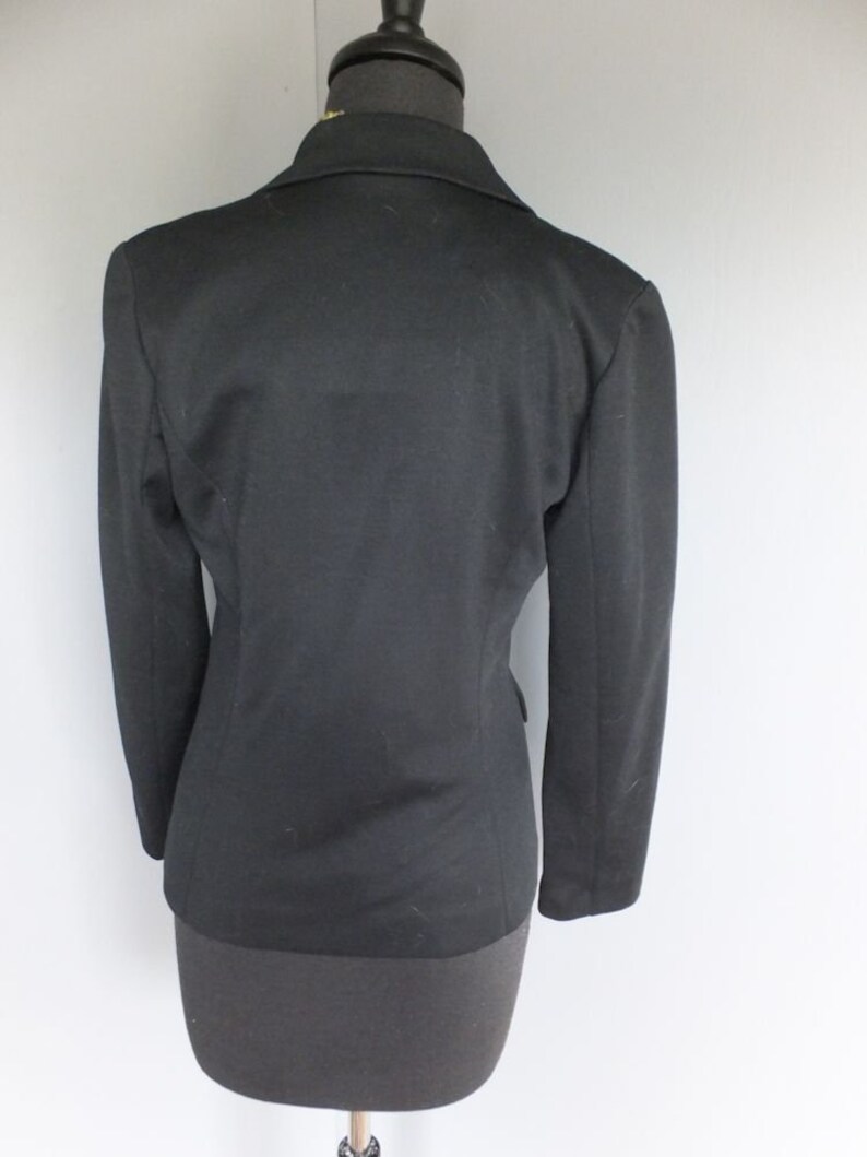 Vintage Jacket, 1970s Frank Lee of California, Black Jacket, Polyester, Sportswear/Suit Jacket, Medium or 9/10 image 9