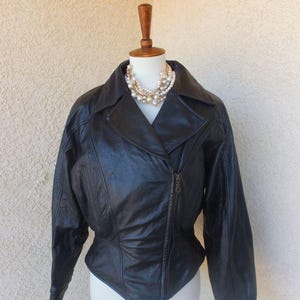 Vintage 80s/90s Leather Jacket, Wilsons, Black Motorcycle Jacket, Biker,  Medium Large
