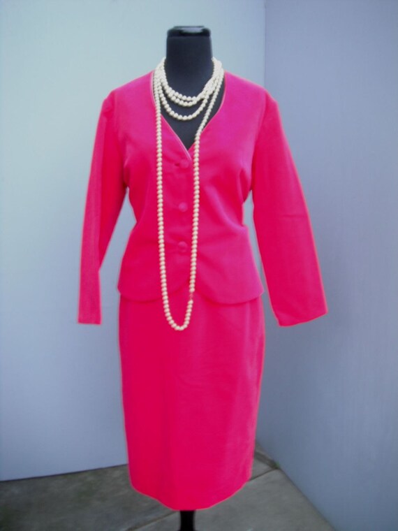 Vintage Suit, Two Piece Pink Velour Suit, Geno Ca… - image 2