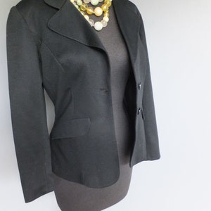 Vintage Jacket, 1970s Frank Lee of California, Black Jacket, Polyester, Sportswear/Suit Jacket, Medium or 9/10 image 6