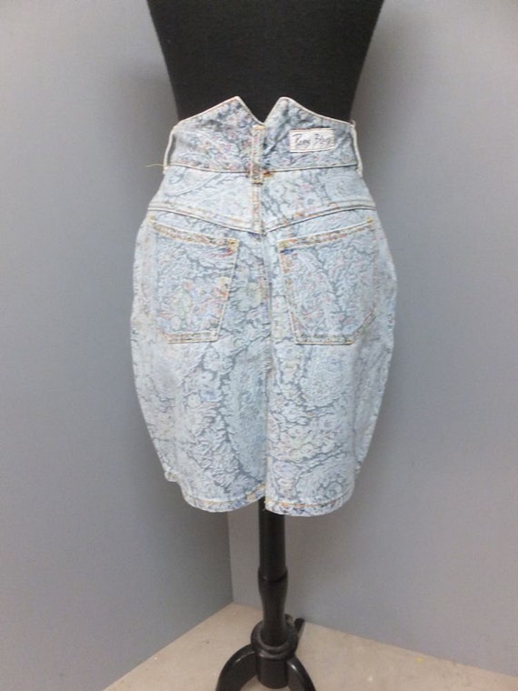 1980s PARIS BLUES Denim Paisley & Floral Patterne… - image 4