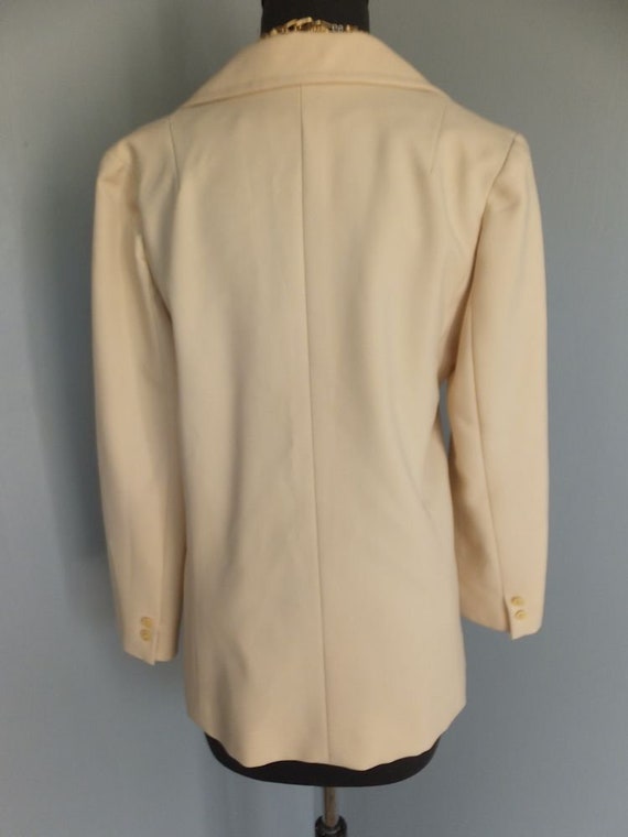 Vintage 70s Jacket, Creamy White or Ivory, Polyes… - image 9