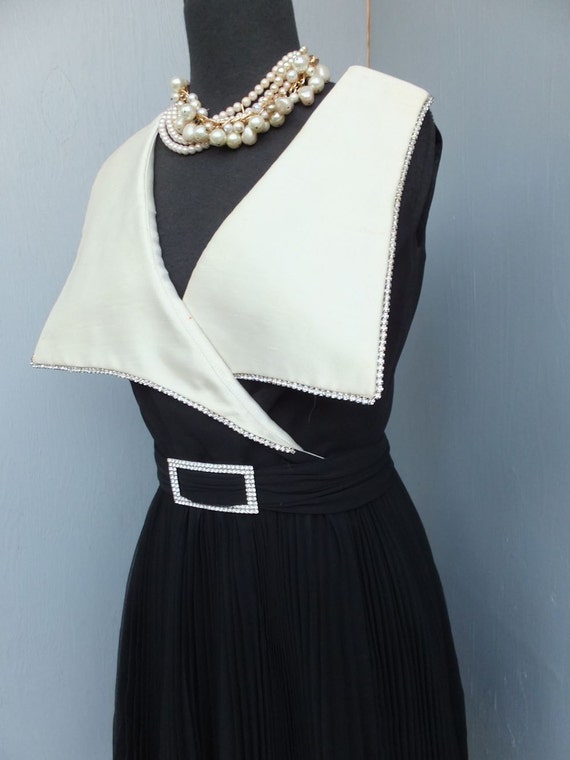 1970s Vintage Dress, Jack Bryan, Black and White,… - image 2