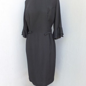 Vintage 1950s/60s Dress, Black Wiggle Dress, Little Black Dress, Cocktail or Dinner Dress image 2