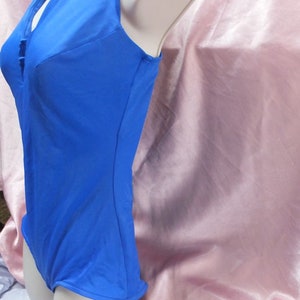 Maxine of Hollywood Swimwear, 90s Does 50s BLUE One Piece Swimsuit OR Bathing Suit size 12 image 8