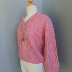 Vintage Sweater, RARE 1950s/60s Evan Picone Mohair Sweater, Pullover, Pink Mohair Sweater, Medium/Large image 3