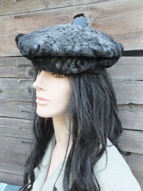 Vintage Beret, Hat, GRAND PALSMAGASIN, Fur Beret,… - image 2