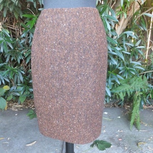 Vintage 60s/70s Skirt, Tami Sophisticates San Francisco, Brown Wool w/Confetti, Pencil or Wiggle Secretary Skirt, Size 9/10 image 3