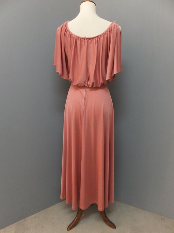 Vintage 1970s MAXI Dress Boho Long Hostess Dusty … - image 4