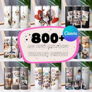 800+ Fügen Sie Ihr eigenes Foto hinzu Tumbler Wrap Bundle, eigener Foto selbst bearbeitbarer Becher, Canva bearbeitbarer Becher, eigenes Foto Sublimation, 20 Unze bearbeitbar
