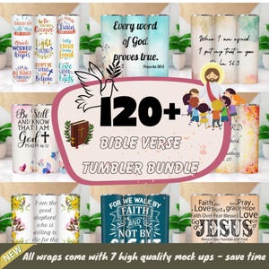 120 + Bible Tumbler Wrap Bundle, Christian Bible Verses Sublimation Designs, Christian Quotes Tumbler, Faith Tumbler, Christian Tumbler PNG