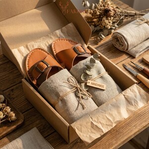 Handmade Moroccan Leather Buckle Sandals for Women, Boho Flat Slide Sandals, Genuine Leather Summer Shoes, Minimalist Artisan Comfort Slides image 6