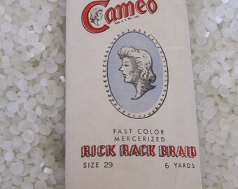 vintage rick rack dark red, Cameo brand