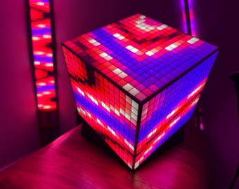 Sound Reactive LED Cube, WLED Music Visualizer, RGB Gaming Desk Light – Prism-16