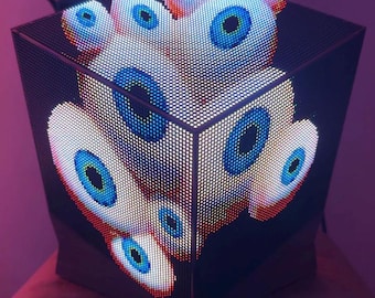 Sound Reactive LED Cube, 12288 LEDs, WLED Music Visualizer, RGB Gaming Light – Prism-64