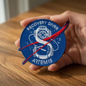 Artemis II Broderad Tygmärke, Inte Platt Vi Kontrollerade, NASA Rymdentusiast Gåva
